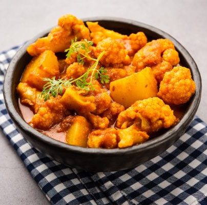 Aloo Gobi Masala curry with Chapati or paratha
