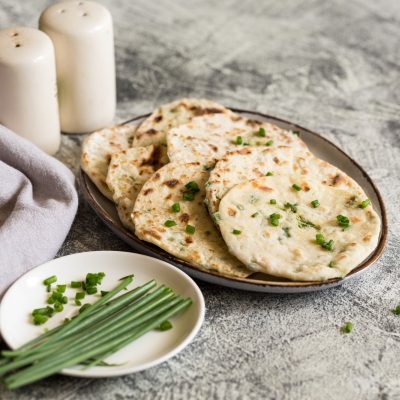Onion naan - traditional indian bread. pita bread